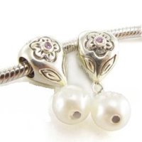 (image for) Charm 925 Drop - Silver & Pearl - Flower