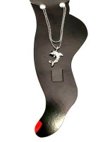 (image for) Dolphin Anklet Double Strand Chain Rhinestone Clear