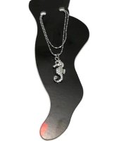 (image for) Seahorse Anklet Double Strand Anklet - Rhinestone Clear