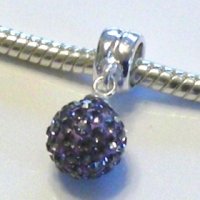 (image for) Charm 925 - Pave Ball Drop - Lavender