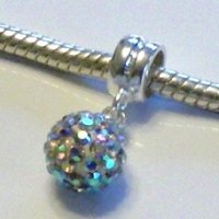 (image for) Charm 925 - Pave Ball Drop - Clear