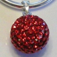 (image for) Charm 925 - Pave Necklace Pendant - Ball - Red