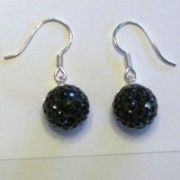 (image for) Charm 925 - Pave Ball Earrings - Black