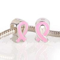 (image for) Charm 925 Enamel - Pink Ribbon