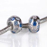 (image for) Charm 925 CZ Stone - Round - Blue, Light Blue & Clear