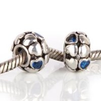 (image for) Charm 925 CZ Stone - Round - Heart - Blue
