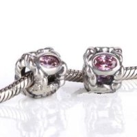 (image for) Charm 925 CZ Stone - Tri Oval - Pink