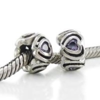 (image for) Charm 925 Silver Heart - Purple