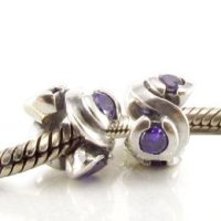 (image for) Charm 925 Silver Rondelle - Purple