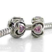 (image for) Charm 925 Silver Heart - Pink