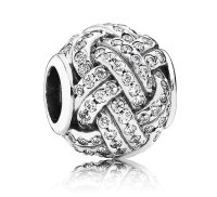 (image for) Charm 925 - Silver Love Knot Clear CZ