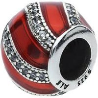 (image for) Charm 925 - Silver Enamel Adornment Red