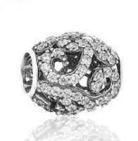 (image for) Charm 925 - Silver Scroll Clear CZ