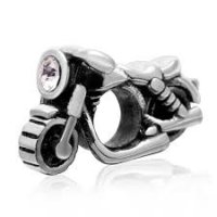 (image for) Charm 925 - Silver CZ Motorcycle