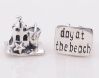 (image for) Charm 925 - Silver Sand Castle & Pail "day at the beach"
