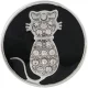 (image for) Mini Snap 12mm - Enamel Cat in Rhinestones Black & Clear