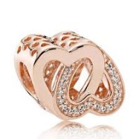 (image for) Charm 925 - Rose Gold Interlocked Hearts