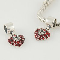 (image for) Charm 925 Drop - CZ Stone - Heart Red