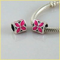(image for) Charm 925 Enamel Flower - Pink