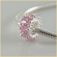 (image for) Charm 925 CZ Stone - Rondelle Square - Light Pink