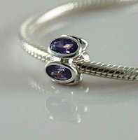 (image for) Charm 925 Silver - Rondelle ? Purple