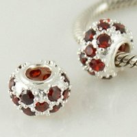 (image for) Charm 925 CZ Stone Round - Red