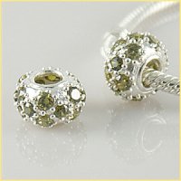 (image for) Charm 925 CZ Stone Round - Green