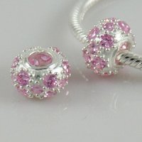 (image for) Charm 925 CZ Stone Round - Pink