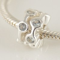 (image for) Charm 925 - CZ Stone - Staggared Pods - Clear