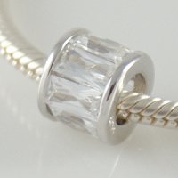 (image for) Charm 925 CZ Stone - Rondelle Baguette - Clear