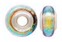 (image for) 925 Designer Dichroic Beads- Fluorescent Green