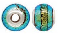 (image for) 925 Designer Dichroic Beads- Fluorescent Green Giant