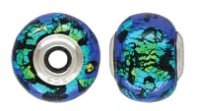 (image for) 925 Designer Dichroic Beads- Green/Blue Giant