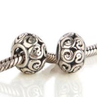 (image for) Charm 925 Silver Round - Swirls