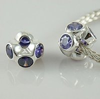 (image for) Charm 925 - Crystals - Staggared - Purple
