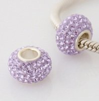 (image for) Austrian Crystal Charm 925 - 5 Row - Light Amethyst