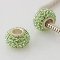 (image for) Austrian Crystal Charm 925 - 5 Row - Light Green Peridot