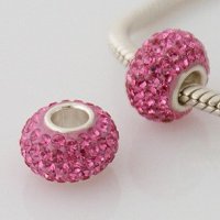 (image for) Austrian Crystal Charm 925 - 5 Row - Pink