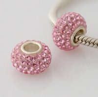 (image for) Austrian Crystal Charm 925 - 5 Row - Light Pink