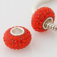 (image for) Austrian Crystal Charm 925 - 5 Row - Orange