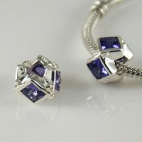 (image for) Charm 925 CZ Stone Triangle - Purple