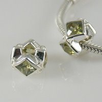 (image for) Charm 925 CZ Stone Triangle - Green
