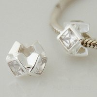 (image for) Charm 925 CZ Stone Triangle - Clear