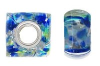 (image for) 925 Glass Beads - Square - Oceanic Blues