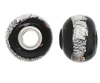 (image for) 925 Glass Beads Giant - Black & Silver Foil