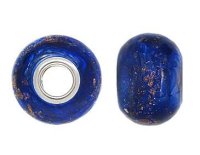 (image for) 925 Glass Beads Giant - Blue & Gold Specks