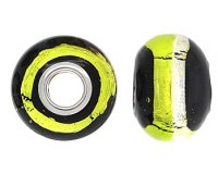 (image for) 925 Glass Beads Giant - Light Blue, Lime & Gold Specks