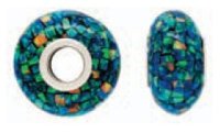 (image for) 925 Opal Created Bead - Blue/Green Mosaic