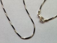 (image for) 925 Sterling Silver Tuxedo Snake Chain - Black & Silver 18"