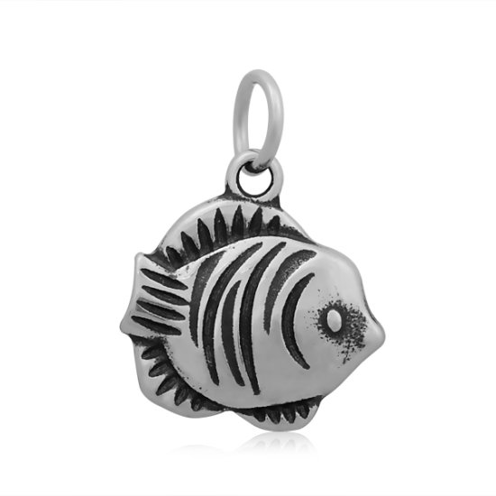 (image for) 17*23mm Small Stainless Steel Charm - Fish - Click Image to Close